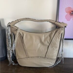 orYANY Taupe Leather Hobo Bag